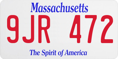 MA license plate 9JR472
