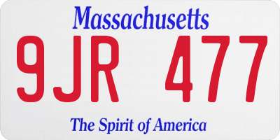 MA license plate 9JR477