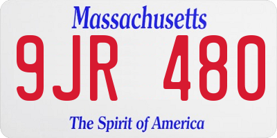 MA license plate 9JR480