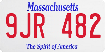 MA license plate 9JR482