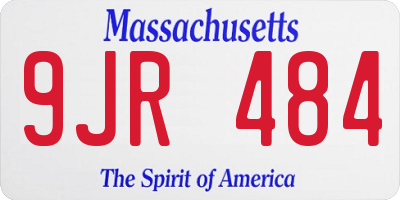 MA license plate 9JR484