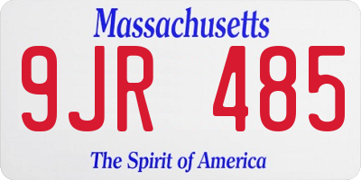 MA license plate 9JR485