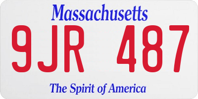 MA license plate 9JR487