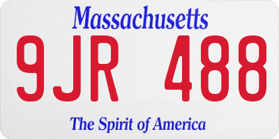 MA license plate 9JR488
