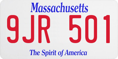 MA license plate 9JR501