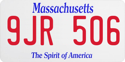 MA license plate 9JR506