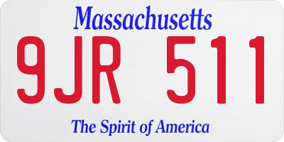 MA license plate 9JR511