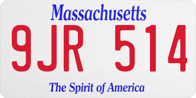 MA license plate 9JR514