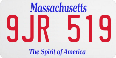 MA license plate 9JR519