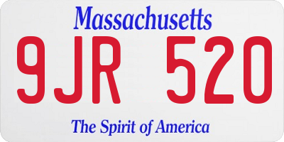 MA license plate 9JR520