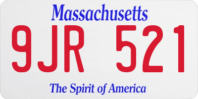 MA license plate 9JR521