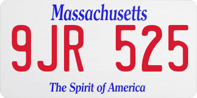 MA license plate 9JR525