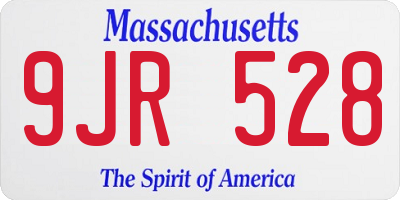MA license plate 9JR528