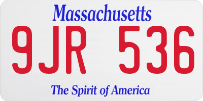 MA license plate 9JR536