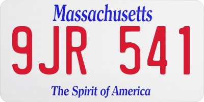 MA license plate 9JR541