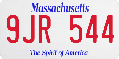 MA license plate 9JR544