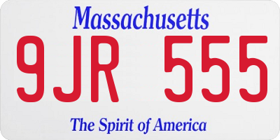 MA license plate 9JR555