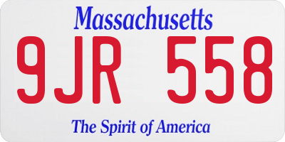 MA license plate 9JR558