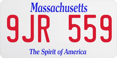 MA license plate 9JR559