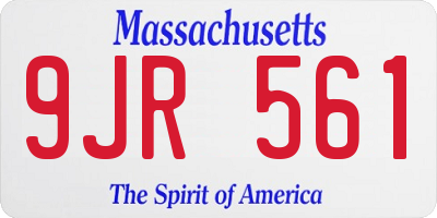 MA license plate 9JR561