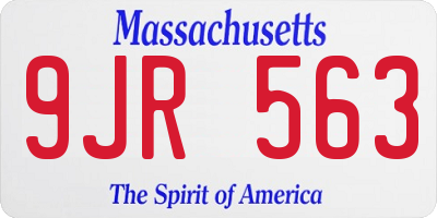 MA license plate 9JR563