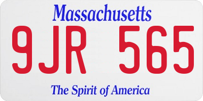MA license plate 9JR565