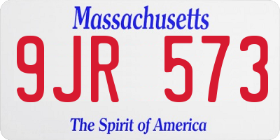 MA license plate 9JR573