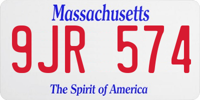 MA license plate 9JR574
