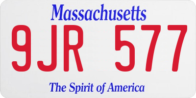 MA license plate 9JR577