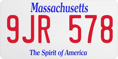 MA license plate 9JR578