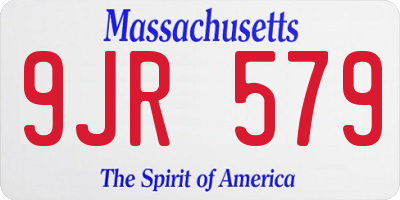 MA license plate 9JR579