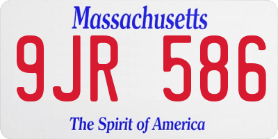 MA license plate 9JR586