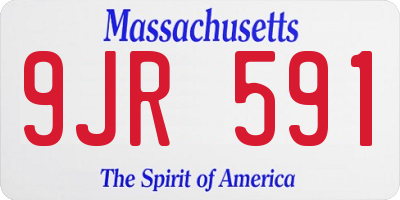 MA license plate 9JR591