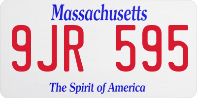 MA license plate 9JR595