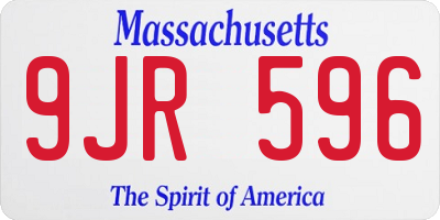 MA license plate 9JR596