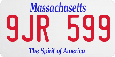 MA license plate 9JR599