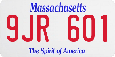 MA license plate 9JR601