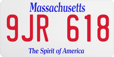 MA license plate 9JR618