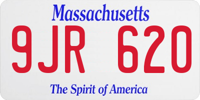 MA license plate 9JR620
