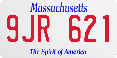 MA license plate 9JR621