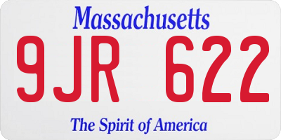 MA license plate 9JR622