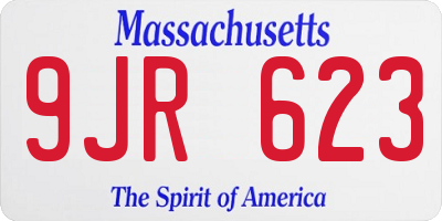 MA license plate 9JR623