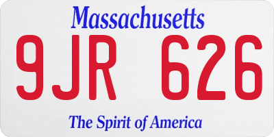 MA license plate 9JR626