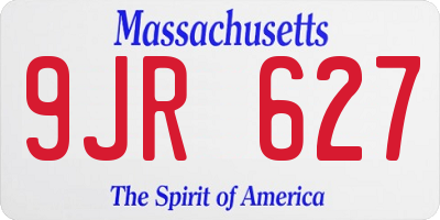 MA license plate 9JR627