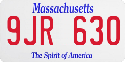 MA license plate 9JR630