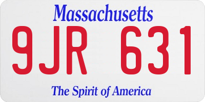 MA license plate 9JR631