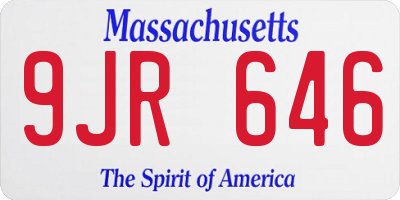 MA license plate 9JR646