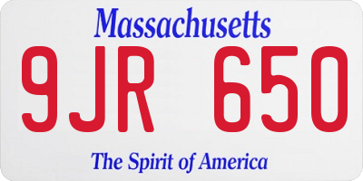 MA license plate 9JR650