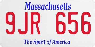 MA license plate 9JR656