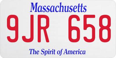 MA license plate 9JR658